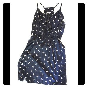 Navy dress w/ white horses